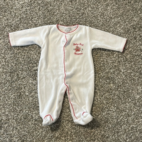 Kissy Kissy One Pieces Velour Babys First Christmas One Piece